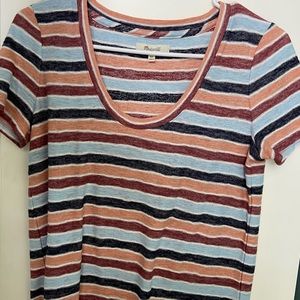fun striped madewell shirt! size xs (fits sm/med)